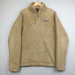 Patagonia Fleece Sweater Adult Small Tan Pullover 1/4 Zip Teddy Sherpa Outdoors